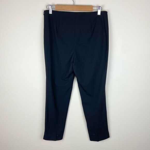 Lafayette 148 Crepe Wool-Blend Straight Leg Pant - Black - Picture 6 of 8